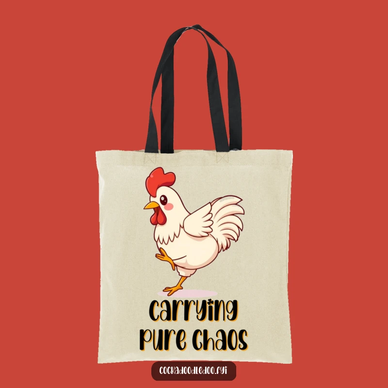 Funny Kawaii Rooster Tote Bag: Kicking Energy Shopping Bag - Gift